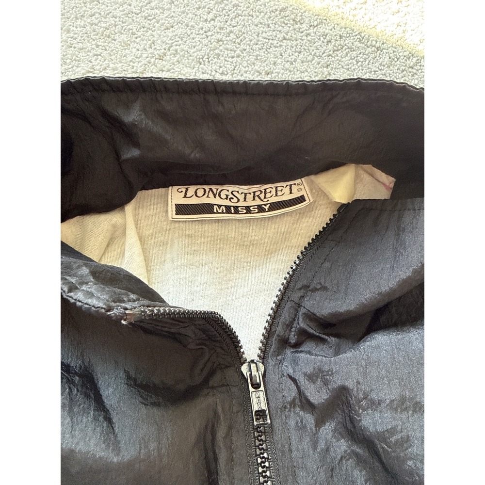 90's Vintage Lightweight track jacket Longstreet Missy Size Medium Full Zip - Picture 3 of 5